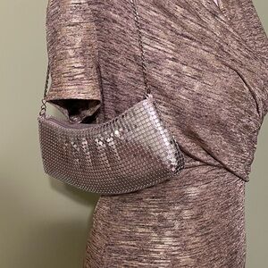 Vintage Silver Metallic Link Purse